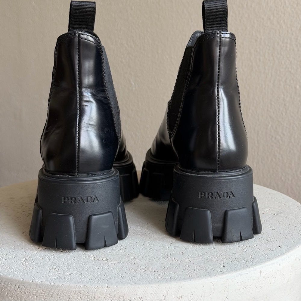 Prada Monolith Chelsea Boots in brushed leather, size 36 - Picture 4 of 8